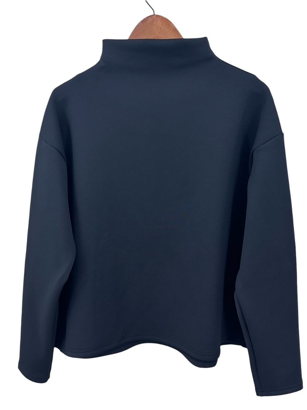 ADAY Like a Boss Mock Neck Pullover Sweatshirt Black